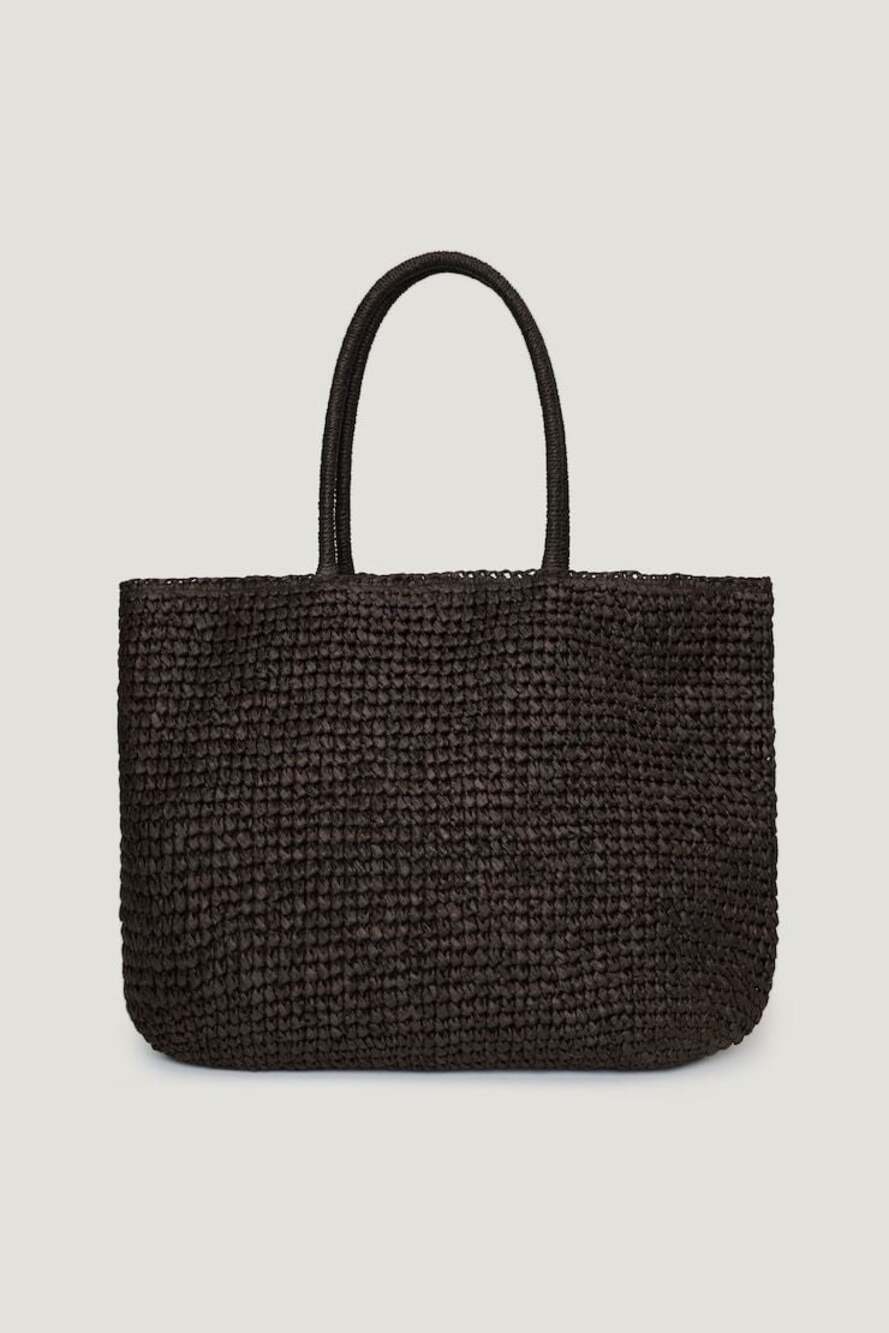 Dynamite Braided Tote in Dark Brown